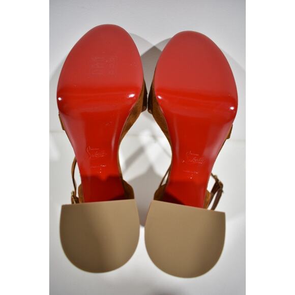 Christian Louboutin Movida Sandal 130 Foxy Brown Suede Platform Heel Pump 40 - Picture 11 of 11